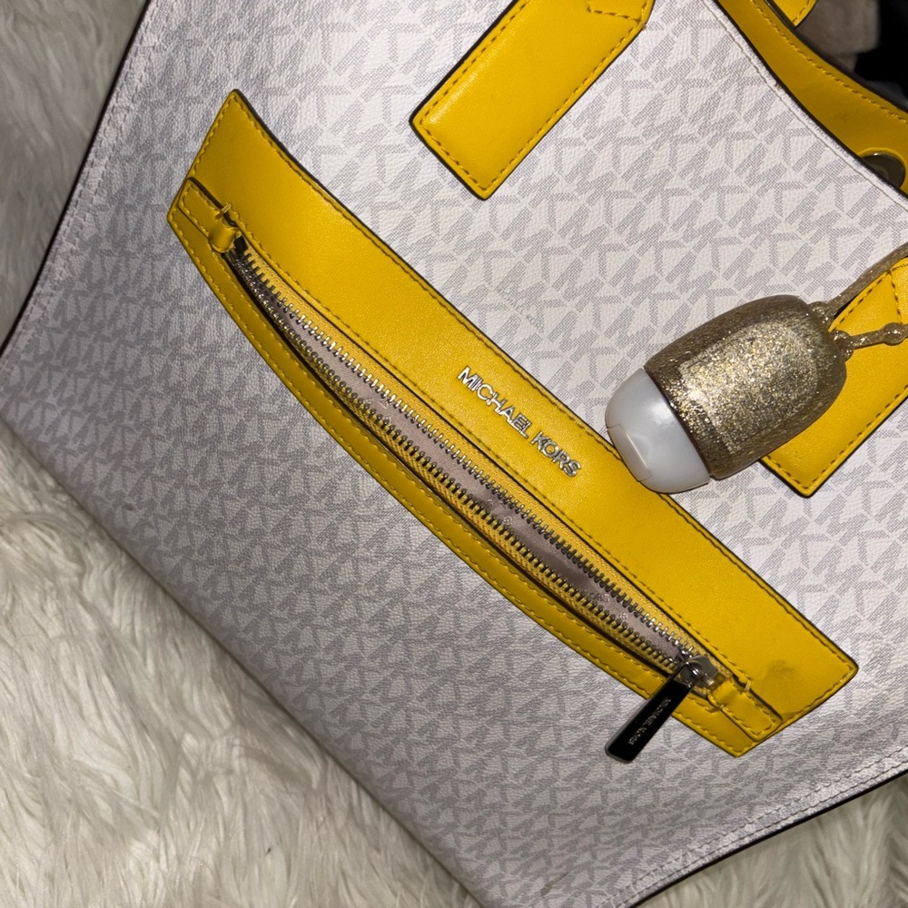 Michael Kors Yellow and Cream Tote
